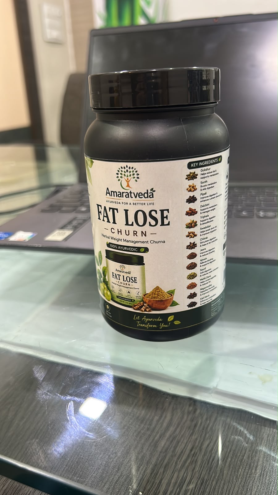 AmratVeda Ayurvedic Fat Loss Churan - 100% Herbal Formula