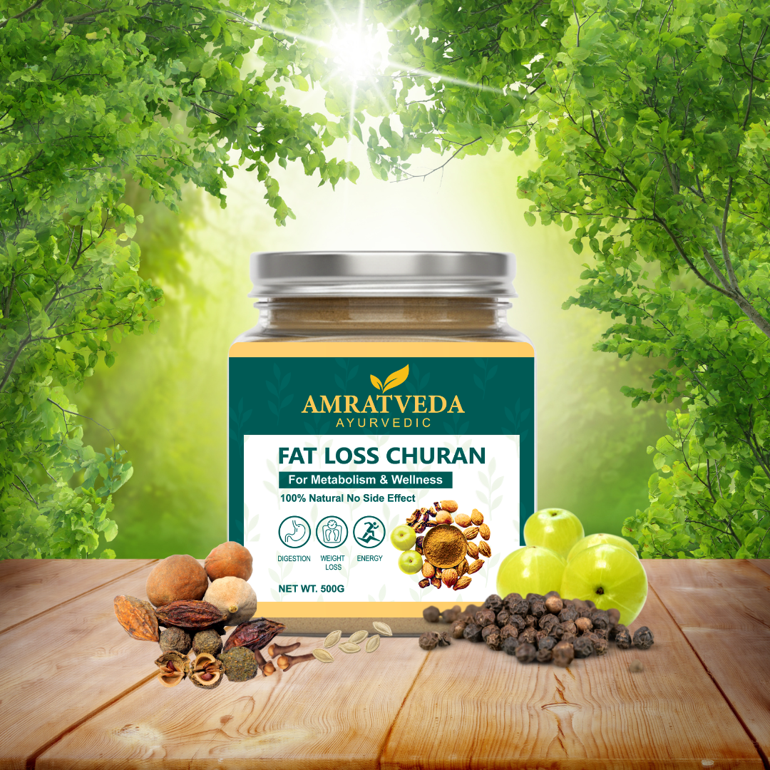 AmratVeda Ayurvedic Fat Loss Churan - 100% Herbal Formula