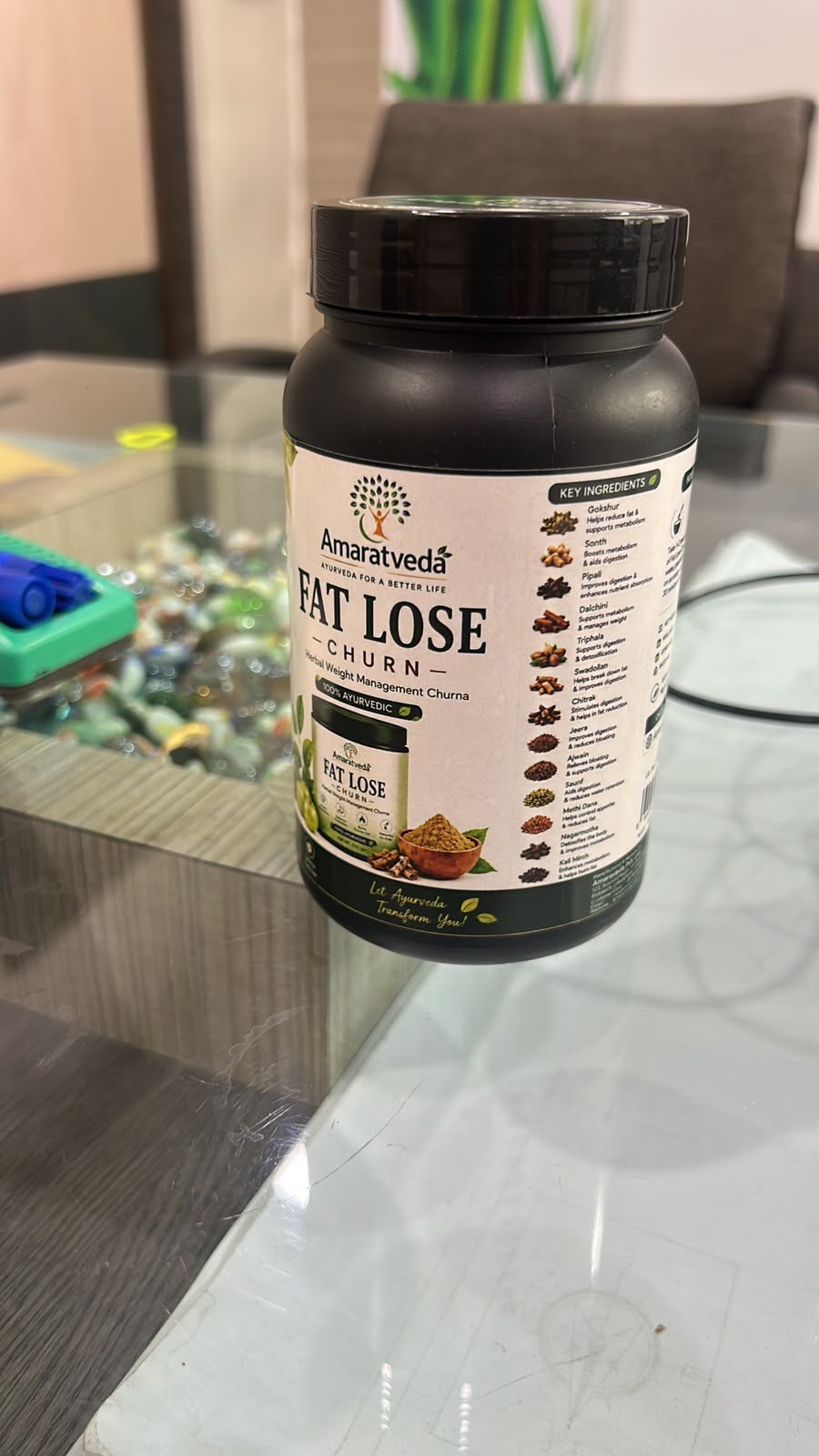 AmratVeda Ayurvedic Fat Loss Churan - 100% Herbal Formula